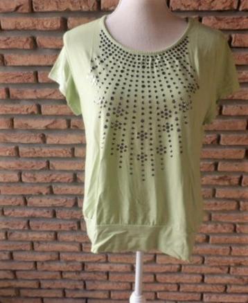 (104) -blouse femme t.40 verte perlée - beschikbaar voor biedingen