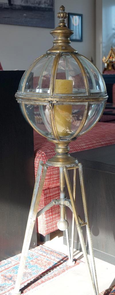 Grote Art Deco lantaarn, glazen koepel, Antiek en Kunst, Antiek | Woonaccessoires, Ophalen