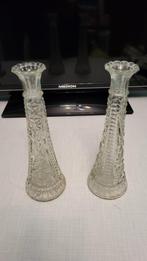 2 glazen art deco kandelaars, Ophalen of Verzenden