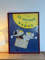 Poster Le Voyage de Babar met kader, Verzamelen, Posters, Ophalen, Gebruikt
