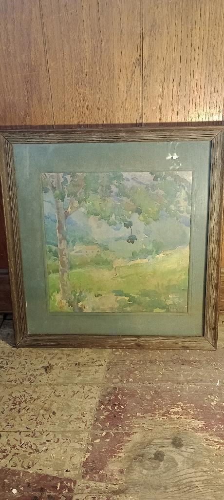 Aquarelschilderij gesigneerd „A. Bricoli” 1925, 39x40, n188, Antiek en Kunst, Kunst | Schilderijen | Klassiek, Ophalen of Verzenden