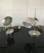 2 Retro vintage bureau bed eyeball space age lampen, Ophalen of Verzenden, Gebruikt, Metaal, Minder dan 50 cm