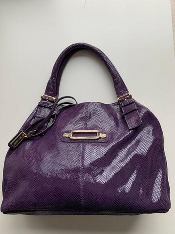 Handtas Echt LEDER serpentprint NiEUW purper