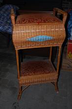 rotan naaikoffer, Ophalen, Gebruikt