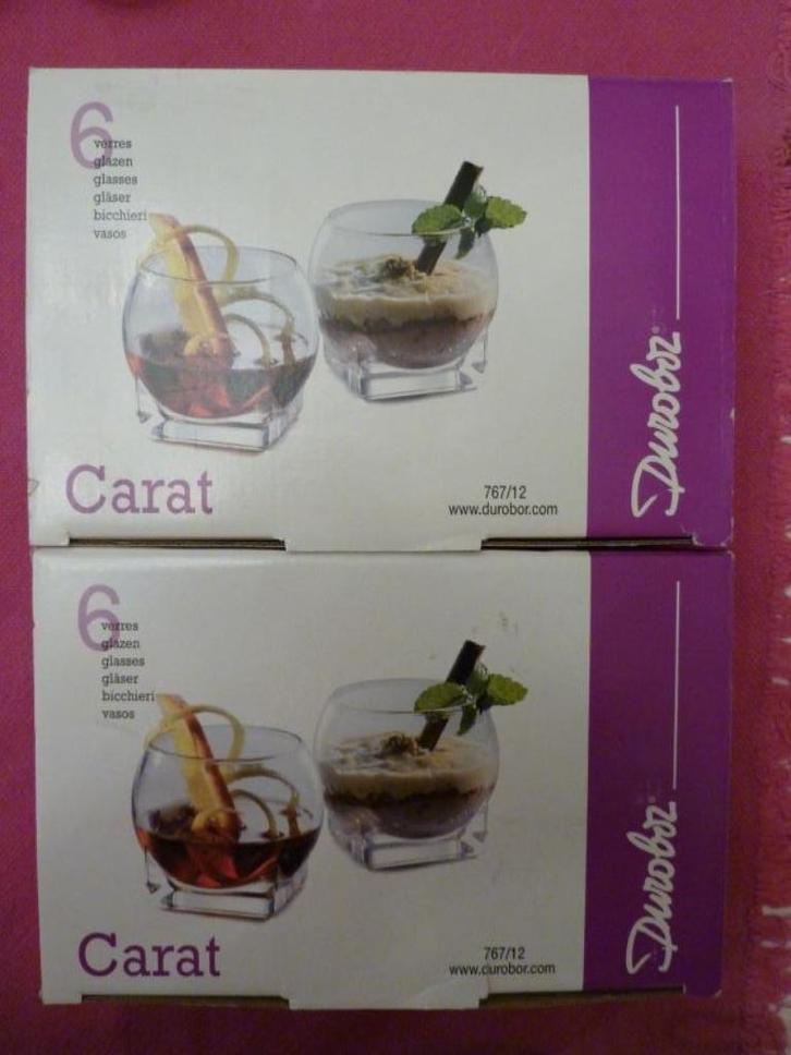 LOT AMUSE GLAASJES (DUROBOR), POTJES EN LEPELS, Huis en Inrichting, Keuken | Keukenbenodigdheden, Zo goed als nieuw, Ophalen of Verzenden