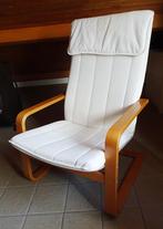 witte Pöang zetel / fauteuil van IKEA, Huis en Inrichting, Fauteuils, Ophalen, Gebruikt, Hout