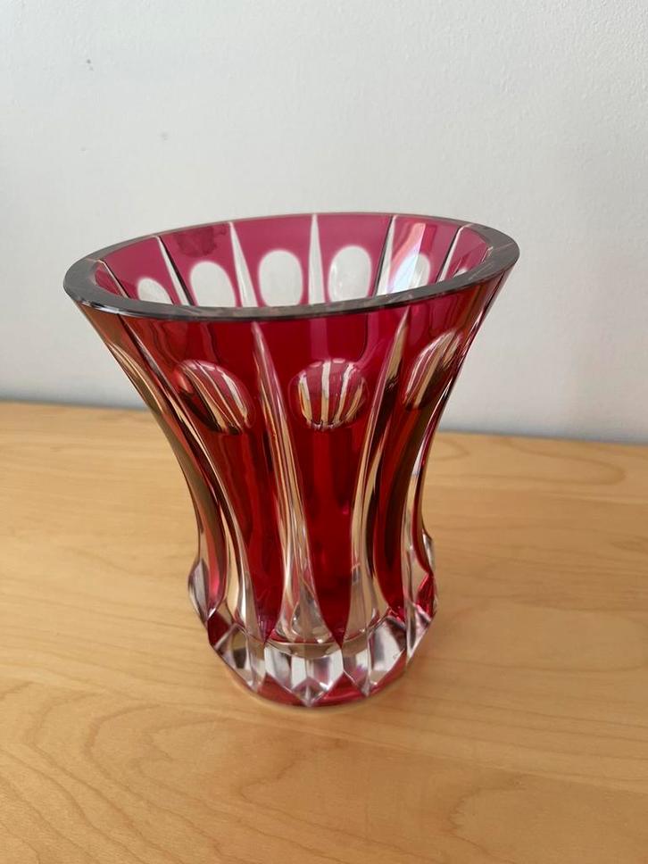 VSL kristalrode vaas, Antiek en Kunst, Antiek | Glaswerk en Kristal, Ophalen