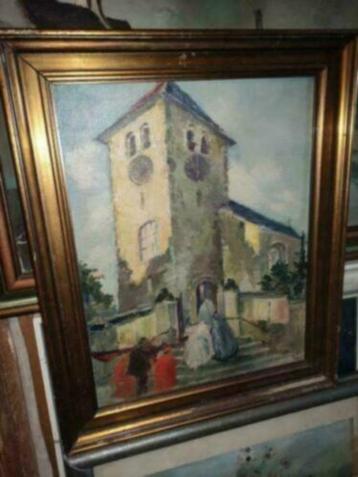 huile sur panneau communion signe romeo dumoulin beschikbaar voor biedingen