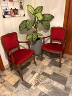 2 antieke rode stoelen, Antiquités & Art, Enlèvement