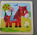 Puzzel 9 stukjes Paard (Janod) met inlegrand, Minder dan 10 stukjes, Gebruikt, 2 tot 4 jaar, Ophalen