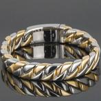 Goud en zilverkleurige armband, Nieuw, Goud, Staal, Verzenden