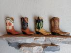 4 cowboylaarsjes in aardewerk, Ophalen of Verzenden