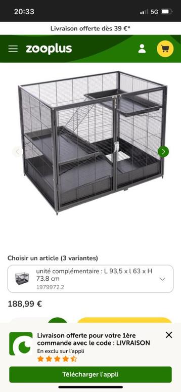 Cage furet ,chinchilla , octodon…., Neuf, 90 cm ou plus, 75 à 110 cm, Cage