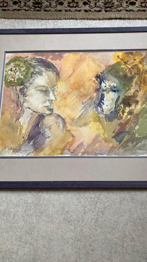 Aquarel (origineel), Antiek en Kunst, Kunst | Schilderijen | Abstract, Ophalen of Verzenden