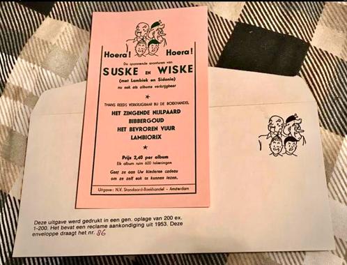 ♦️S&W🗯 Beperkte oplage Aankondiging 1953 86/200ex, Verzamelen, Stripfiguren, Zo goed als nieuw, Overige typen, Suske en Wiske
