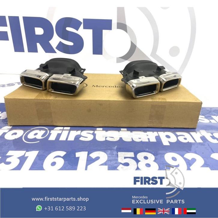 W205 C205 S205 A205 C63 S AMG UITLAAT SIERSTUKKEN SET 2020 C, Auto-onderdelen, Uitlaatsystemen, Mercedes-Benz, Gebruikt, Ophalen of Verzenden