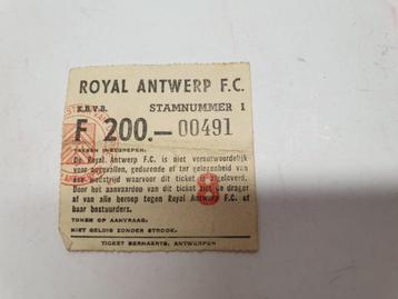 voetbal toegangsticket royal antwerp fc vintage disponible aux enchères