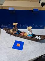 Pirogue Tintin Moulinsart 45.5cm de long, Enlèvement ou Envoi, Tintin, Comme neuf, Statue ou Figurine