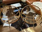 Vintage rieten stoeltjes, Huis en Inrichting, Ophalen, Gebruikt, Riet of Rotan