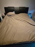 dubbele boxspring met 2 eenspersoonsmatrassen van 90x200., Ophalen, Gebruikt, Tweepersoons, Bruin