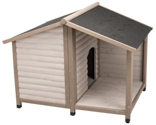 Niche en bois Natura Lodge Gris, Animaux & Accessoires, Maisons pour chiens, Neuf, Niche à chien, 100 cm ou plus, 110 cm ou plus