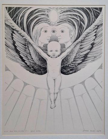 Litho Frans Croes (1983) - Het Kosmische Ei beschikbaar voor biedingen