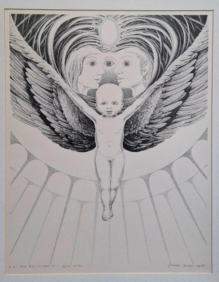 Litho Frans Croes (1983) - Het Kosmische Ei, Antiek en Kunst, Kunst | Litho's en Zeefdrukken, Ophalen