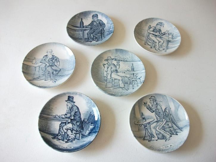6 Bordjes Boch Delfts, Antiek en Kunst, Antiek | Keramiek en Aardewerk, Verzenden
