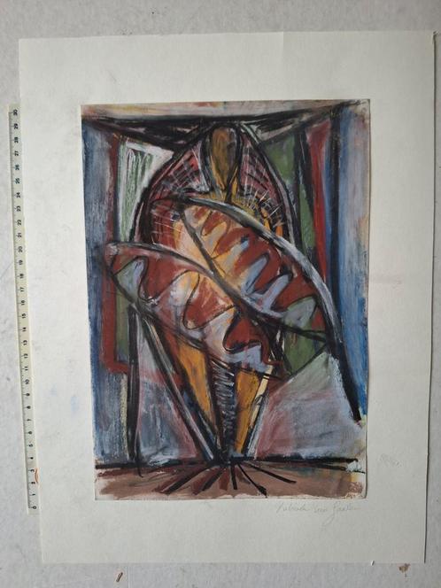 Gemengde techniek Fabiola van Gaalen Abstracte compositie, Antiek en Kunst, Kunst | Schilderijen | Abstract, Ophalen of Verzenden