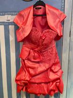 Robe bustier et boléro corail, Zo goed als nieuw