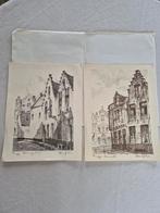 LOT de deux lithographie Albert Goethals, Antiek en Kunst, Kunst | Etsen en Gravures, Ophalen of Verzenden