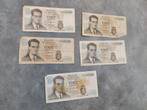 5 oude Belgische bankbiljetten van 20 frank, Ophalen of Verzenden