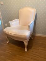 Stoel / fauteuil wit landelijk / stof, Maison & Meubles, Chaises, Comme neuf, Landelijk, Enlèvement, Blanc