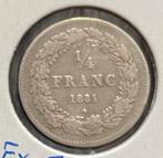 Belgique 1/4 franc 1834 KM#8 Léopold Ier TB rare