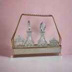 Vintage kristallen peper /zout / olie /azijin set, Postzegels en Munten, Ophalen of Verzenden
