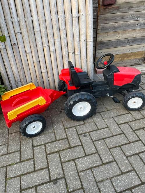 Kindertractor met aanhangwagen, Kinderen en Baby's, Speelgoed |Speelgoedvoertuigen, Gebruikt, Ophalen