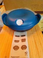 tupperware ronde blauwe microgolf pot met wit afstoomgaatje, Ophalen of Verzenden, Nieuw, Wit