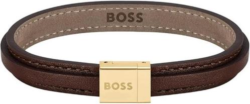 BOSS Leren armband GRATIS ELVERING, Handtassen en Accessoires, Armbanden, Nieuw, Leer, Bruin, Verzenden