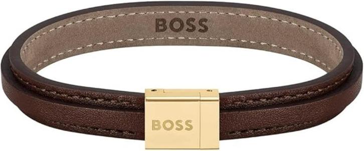 BOSS Leren armband GRATIS ELVERING, Handtassen en Accessoires, Armbanden, Nieuw, Leer, Bruin, Verzenden