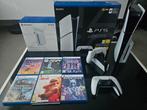PS5 SLIM + Disc + 2 Dualsense + Dock chargement + 6 jeux, Enlèvement, Comme neuf, Playstation 5