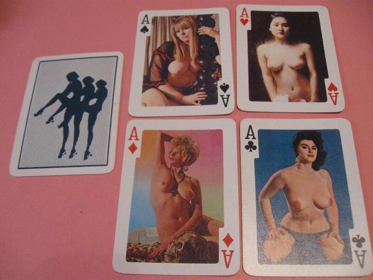 4 Azen van kaartspel - speelkaarten erotiek 18+ (225), Verzamelen, Speelkaarten, Jokers en Kwartetten, Zo goed als nieuw, Speelkaart(en)