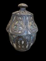 Antieke Marokkaanse pot van keramiek en metaal, 35 cm hoog, Antiek en Kunst, Ophalen