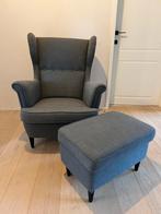 Ikea éénzit/fauteuil met voetenbankje, Strandmom, Huis en Inrichting, Fauteuils, Ophalen
