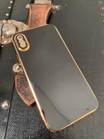 Coque iphone X/Xi silicone noir et dorée, Ophalen of Verzenden, Zo goed als nieuw