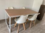 Mooie tafel met bijpassende stoelen in goede staat houtkleur, Zo goed als nieuw, Ophalen