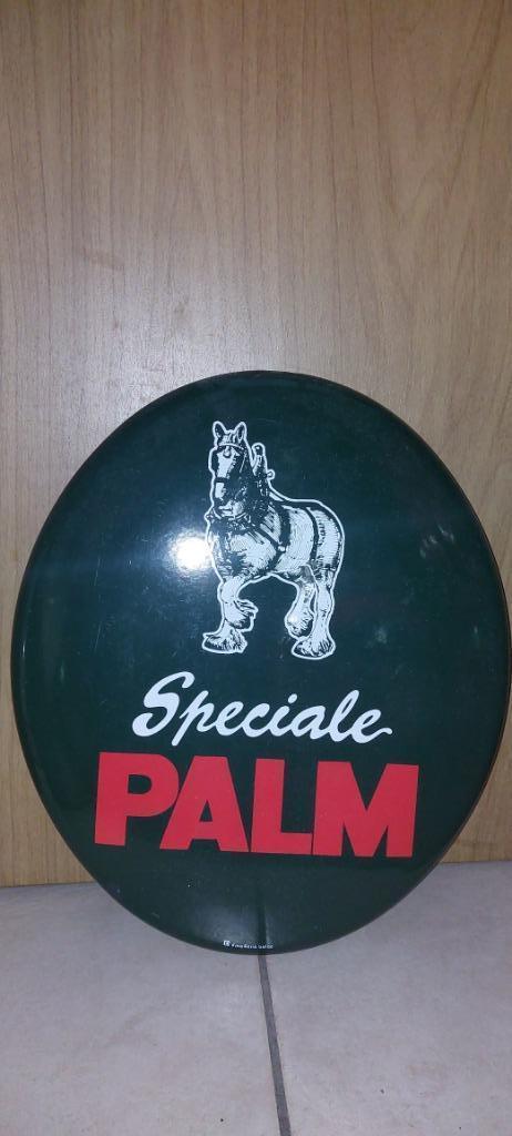 Emaillebord Palm bier (Emaillerie Belge), Verzamelen, Biermerken, Gebruikt, Reclamebord, Plaat of Schild, Palm, Ophalen of Verzenden