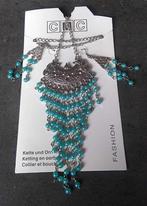 ketting en oorringen samen nieuw, Bijoux, Sacs & Beauté, Colliers, Enlèvement ou Envoi, Bleu