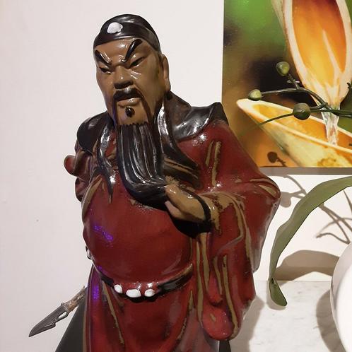 Zeldzaam vintage Chinees beeldje Wanjiang geglazuurd aardewe, Huis en Inrichting, Woonaccessoires | Boeddhabeelden, Zo goed als nieuw