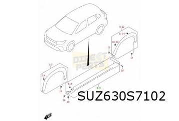 Suzuki S-Cross (1/22-) (JY / AKK) dorpelafdekking Rechts (5P beschikbaar voor biedingen