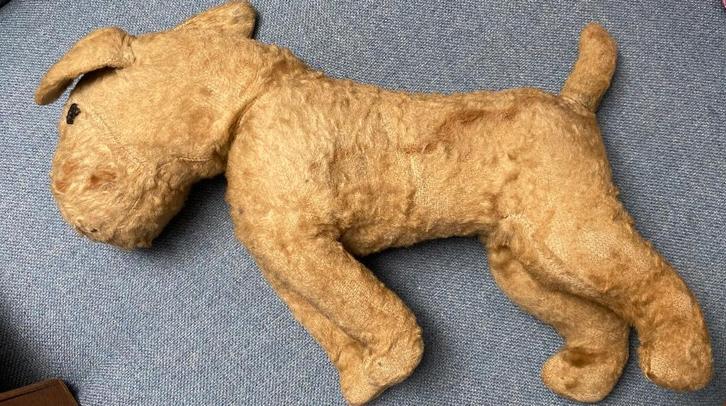 Antieke Steiff speelgoedhond. Foxy ?, Antiek en Kunst, Antiek | Speelgoed, Verzenden